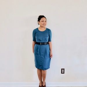 BCBGMaxazria Silk Teal Dress